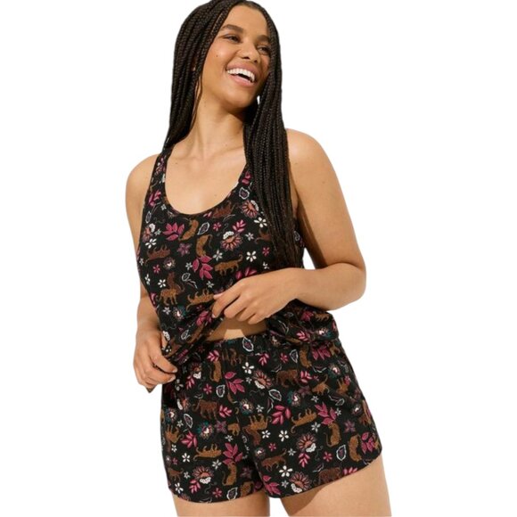 Torrid Leopard Leaves Sleep Shorts 3X - Picture 2 of 6